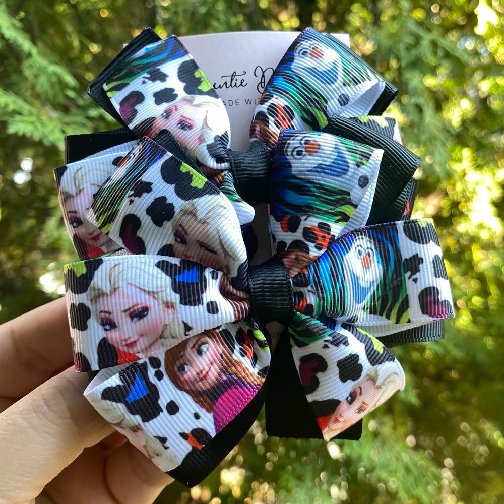 Olaf, Frozen and Anna Princess Inspired Hair Bow Pair, Piggy Set